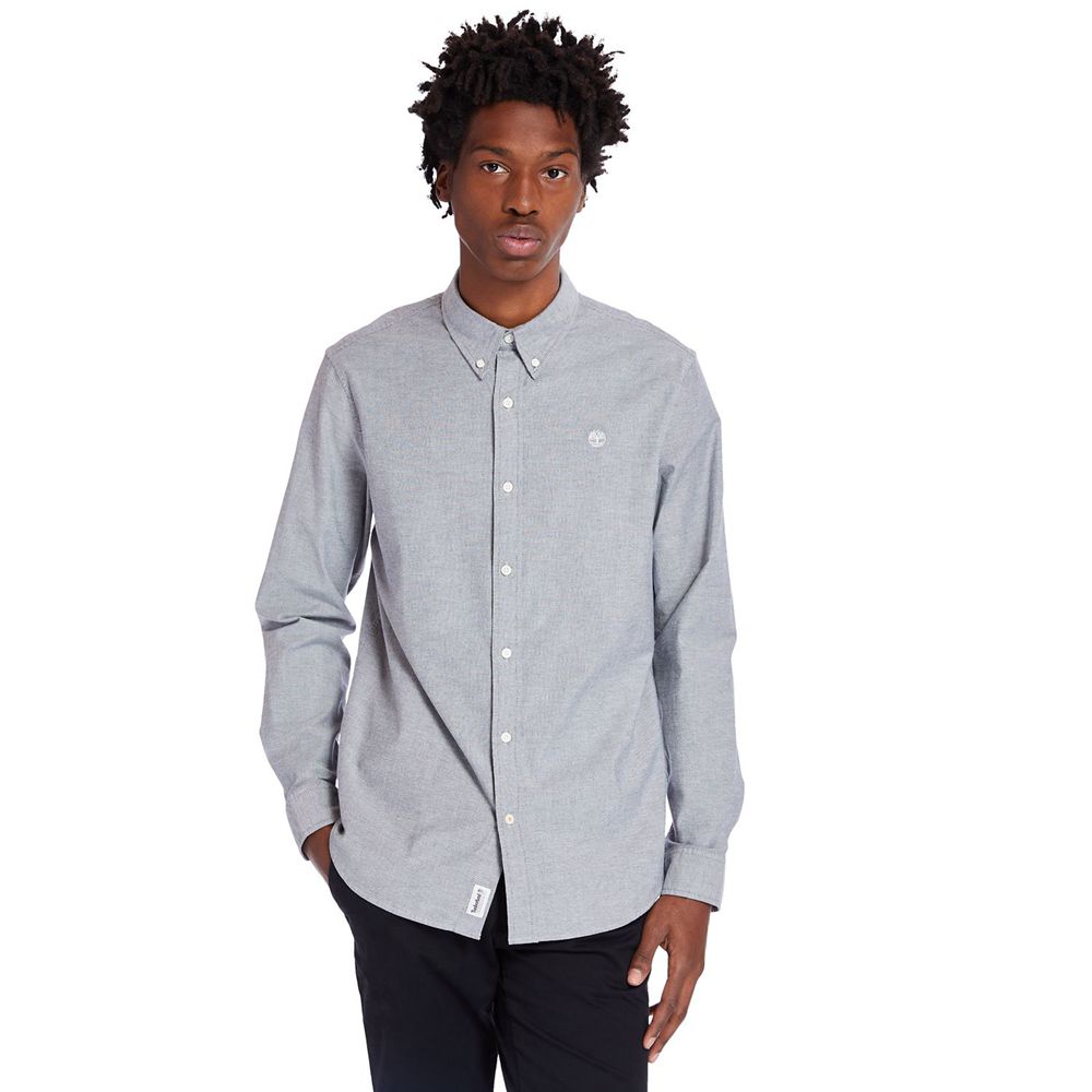 Timberland Mens Shirts Pleasant River Stretch Oxford - Grey - India OF7458930